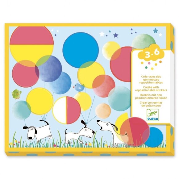 New in Box Djeco Collages Fish  Magic Circles Repositionable Stickers Age 3-6 🌼 - Picture 1 of 12